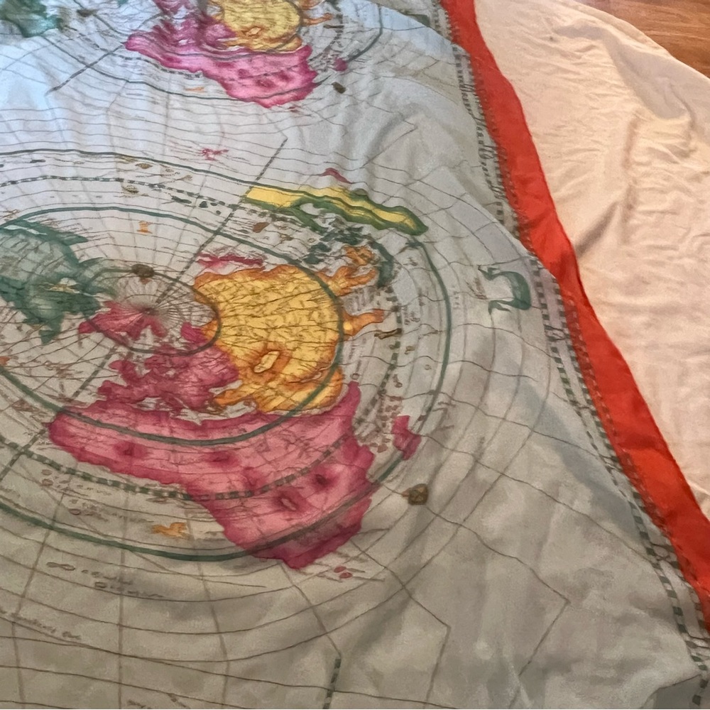 Unisex Large Rectangular Silk World Map Theme Sca… - image 6